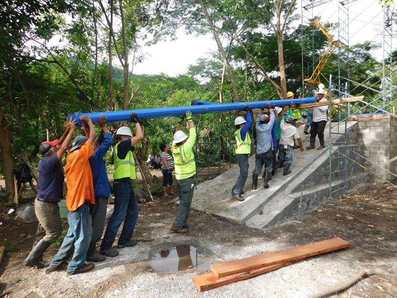 El Zarzal Nicaragua suspension footbridge construction – photo gallery 2